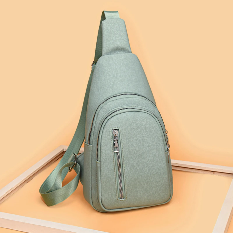 

Luxury Ladies Shoulder Bag PU Leather Chest Bag Fashion Trend Multi-layer Female Crossbody Chest Pack Purse