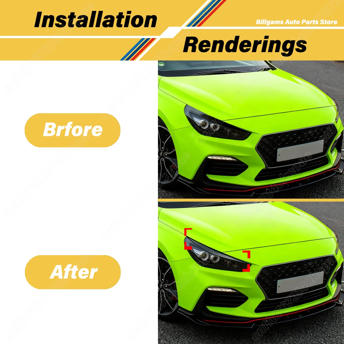 Фото Для Hyundai i30N N-Line RS Active Performance 2017 2018 2019 2020 автомобильные фары, брови, передняя противотуманная фара, комплект кузова №2