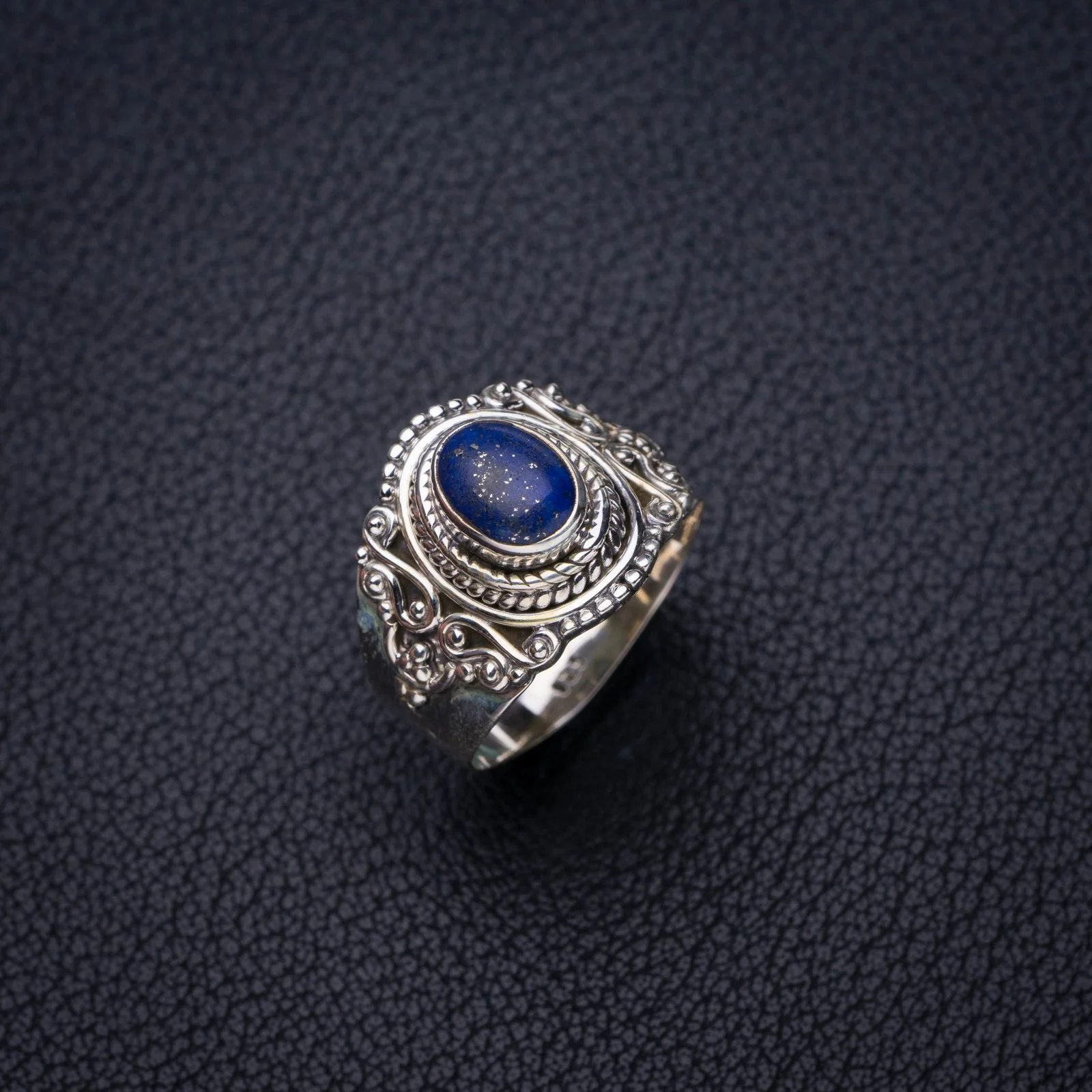 

StarGems Natural Lapis Lazuli Handmade 925 Sterling Silver Ring 7.5 E7414