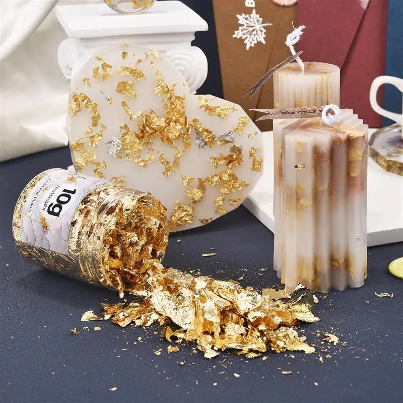 1box Gold Leaf Flakes Sequins Glitters Epoxy Resin Filling Gold Foil Paper DIY Resin Silicone Mold Nail Art Jewelry Making Decor