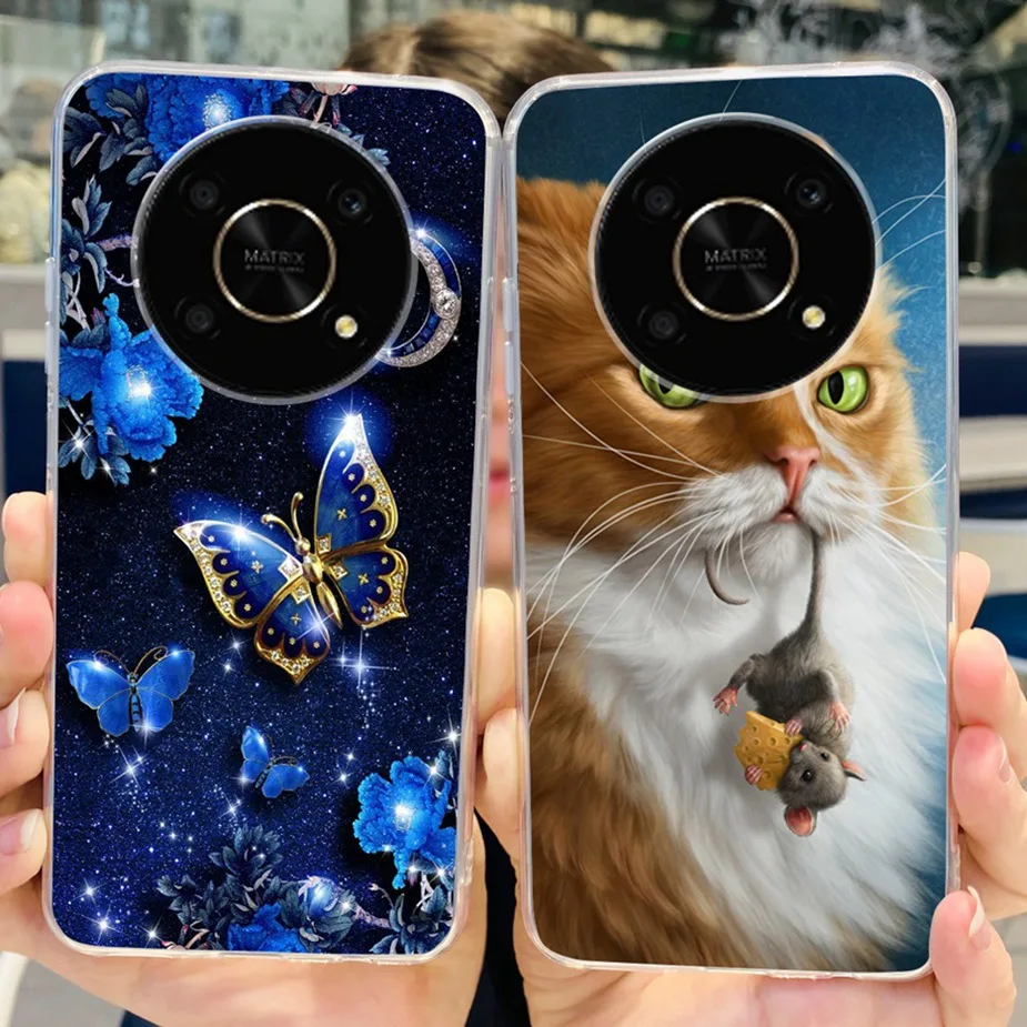 Для Honor Magic 4 Lite чехол HonorX9 5G милый кот Butterlfy мягкий силиконовый телефон чехол Honor X9 5G Magic4 Lite задняя крышка бампер