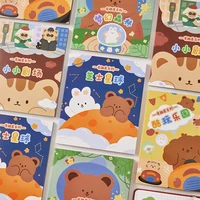 30 sheets stickers book fun house series cute cartoon animal panda bear kitty hand account diy decorative stickers