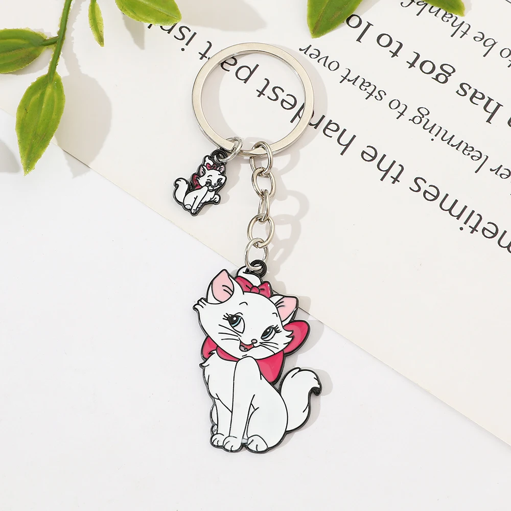 Металлический брелок для ключей в виде кота Мари из мультфильма кавайное Аниме