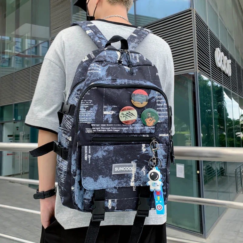 

New Unisex Large Capacity Student Backpack Korean Japanese Fashion Boys Girls Schoolbag Nylon Waterproof Computer Travel Bag