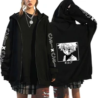 hunter x hunter jacket anime hoodies zip up hoodies streetwear plus size jackets coats long sleeve zipper unisex sweatshirts