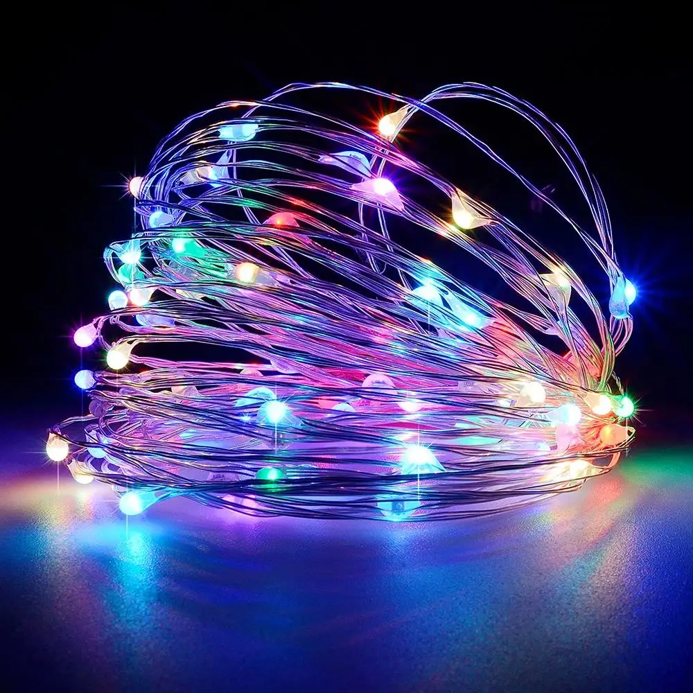 

Led Outdoor 100leds String Lights Fairy Holiday Christmas Party Garland Waterproof Lights 8mode 10m