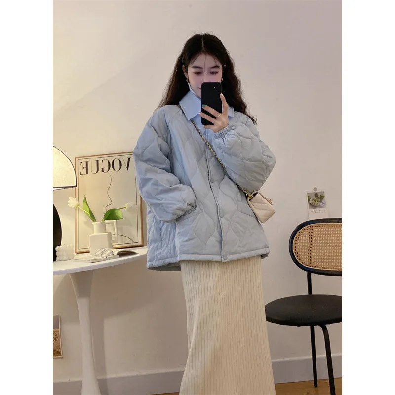 Ringer Cotton Jacket Female Korean System 2022 Winter New Thickened Design Sense of A Small Child Cotton Jacket