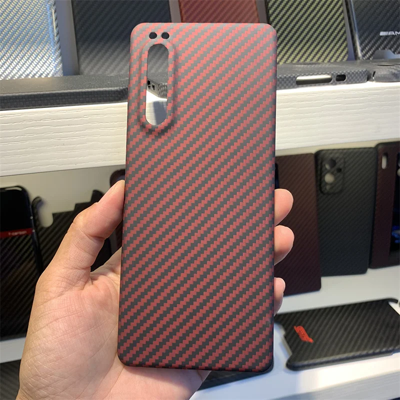 Real Carbon Fiber Case for Sony Xperia 1 Ii Case Aramid Fiber Protective Cover for Sony Xperia 1 Ii Ultra-Thin Carbon Fiber Case