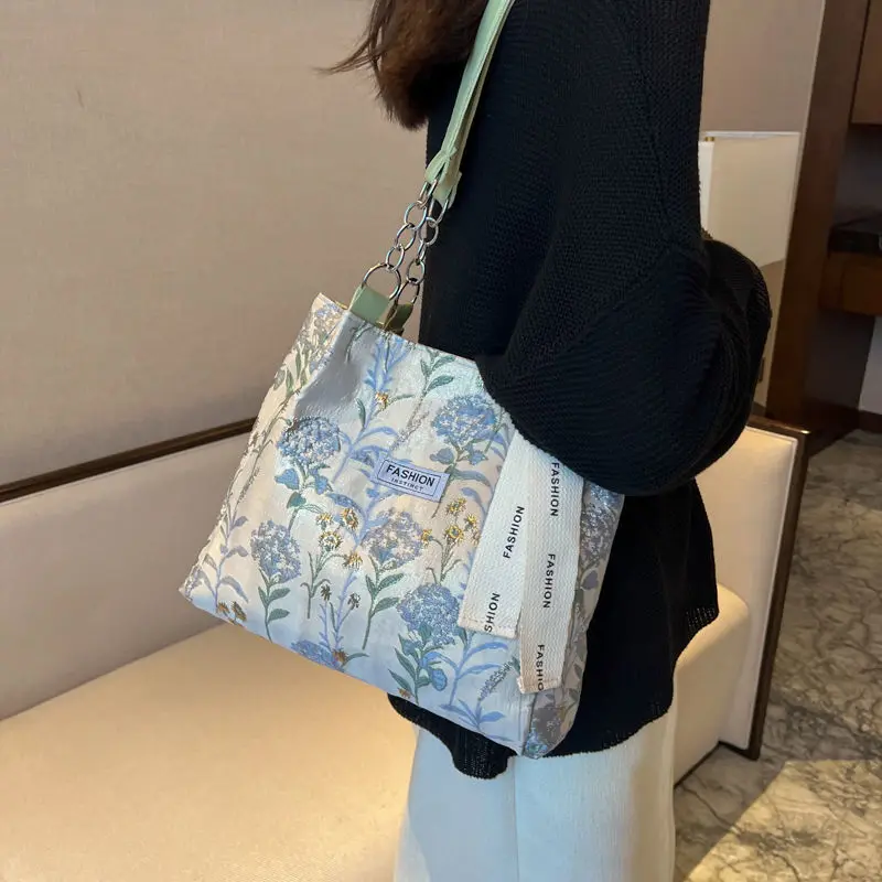 Fashion Handbag Bag Luxury Designer Purses Handbags for Women Canvas Shopper Jacquard Embroidery Summer Beach Shoulder Tote Bag