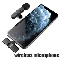 2022 new wireless lavalier microphone vlog audio video recording mini lapel mic portable for iphone ios android type c smartp