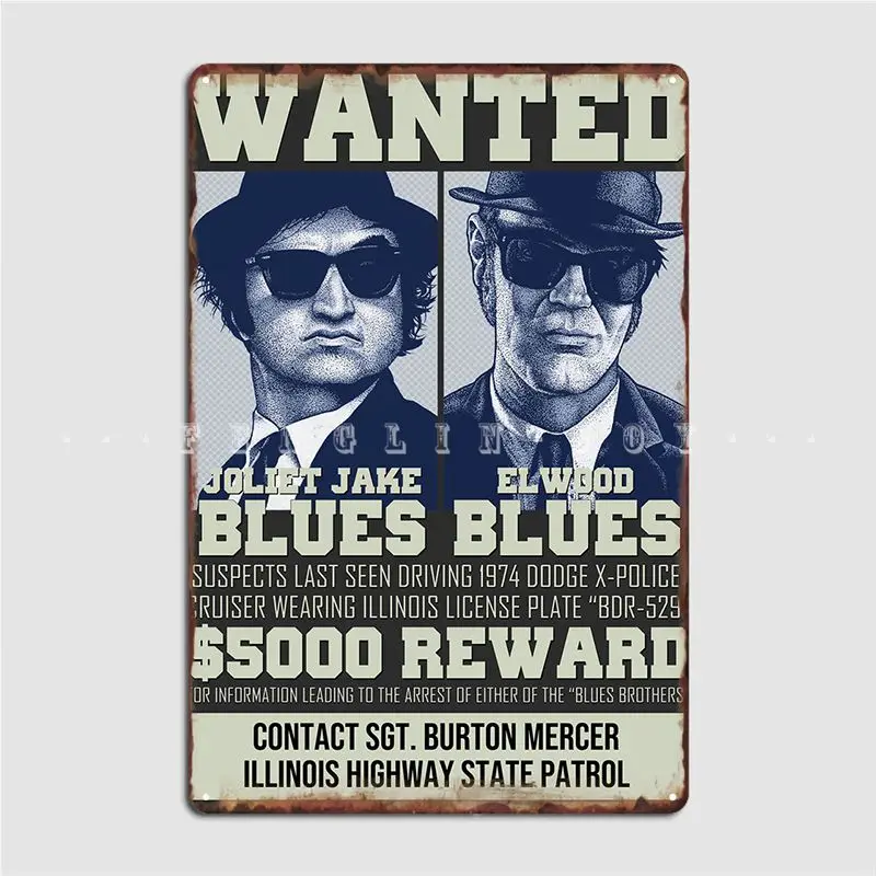 

Wanted The Blues Brothers Metal Plaque Poster Wall Cave Cave Pub Customize Mural Painting Tin Sign Posters