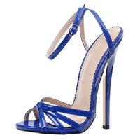 women sandals 18cm super high heels ankle buckle straps ladies party crossdresser shoes plus size 36 46