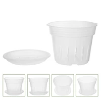 orchid pot pots with tray flower plant planting holes clear hydroponic cup plastic transparent saucer nutrition for grow cups