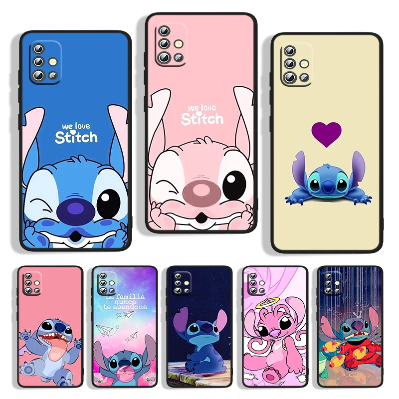 

Lilo Stitch For Samsung A73 A72 A71 A53 A52 A51 A41 A33 A32 A31 A22 A21S A13 A12 A03S A02 5G Black Phone Case