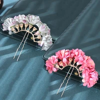 women fashion u shaped flower hair sticks vintage hanfu hairpins bride noiva wedding hair accessories handmade jewelry
