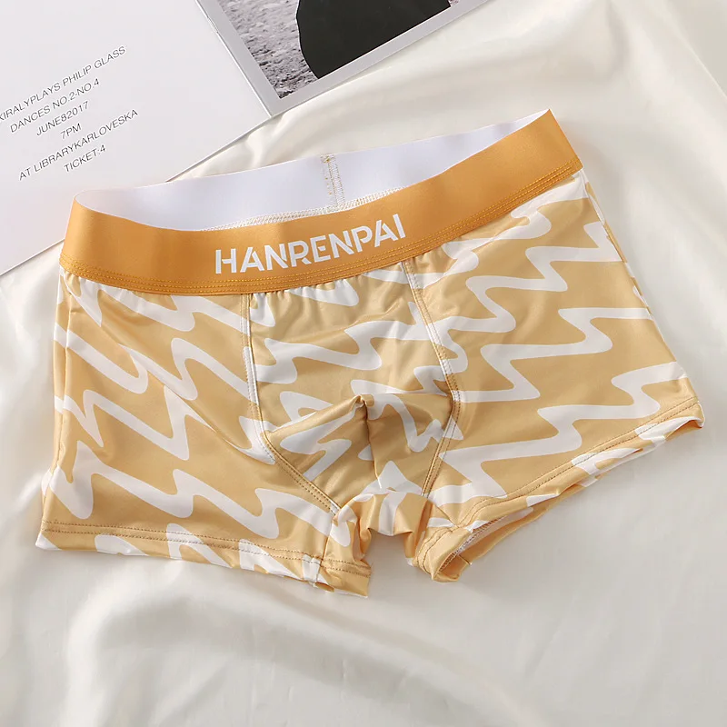 Men's underwear, graphene antibacterial boxer shorts, ice silk shorts, thin summer shorts 3PCS