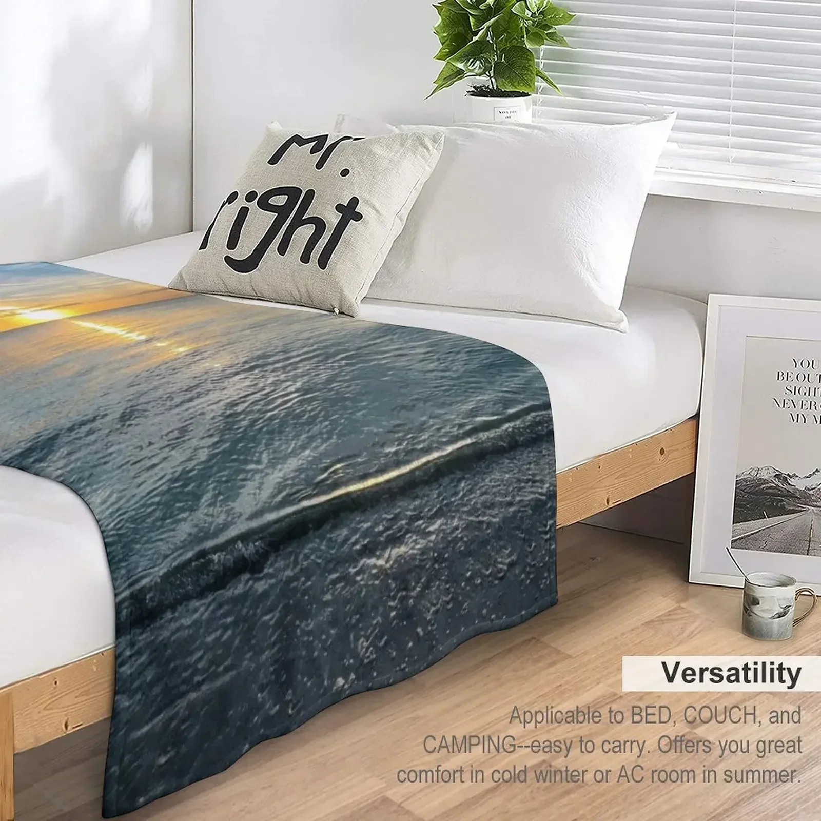 Потрясающий закат на Хэллоуин Коста Стэйт Парк Одеяло Зимние кровати среда