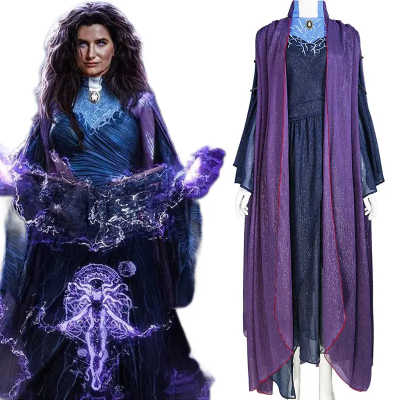 

CosDaddy Wanda Vision Agatha Harkness Scarlet Witch Cosplay Costume Adult Women Girls Halloween Carnival Costume