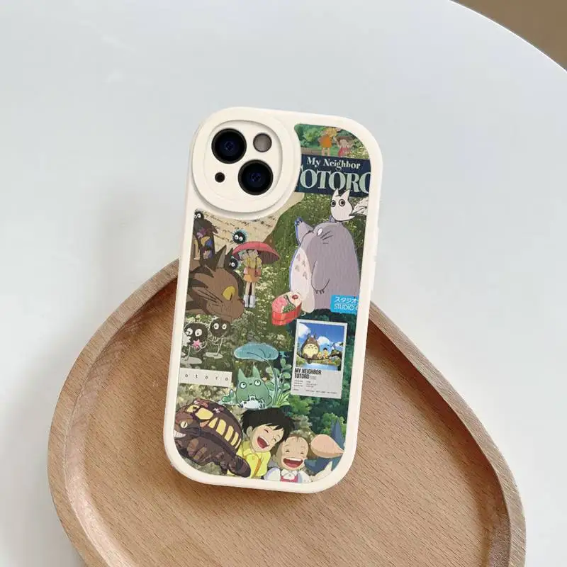 Totoro Phone Case Hard Leather For iPhone 14 13 12 Mini 11 14 Pro Max Xs X Xr 7 8 Plus