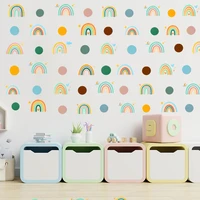 4sheets cartoon rainbow cloud wall stickers polka dot stars nursery wallpaper for kids room home bedroom wall decor sticker gift