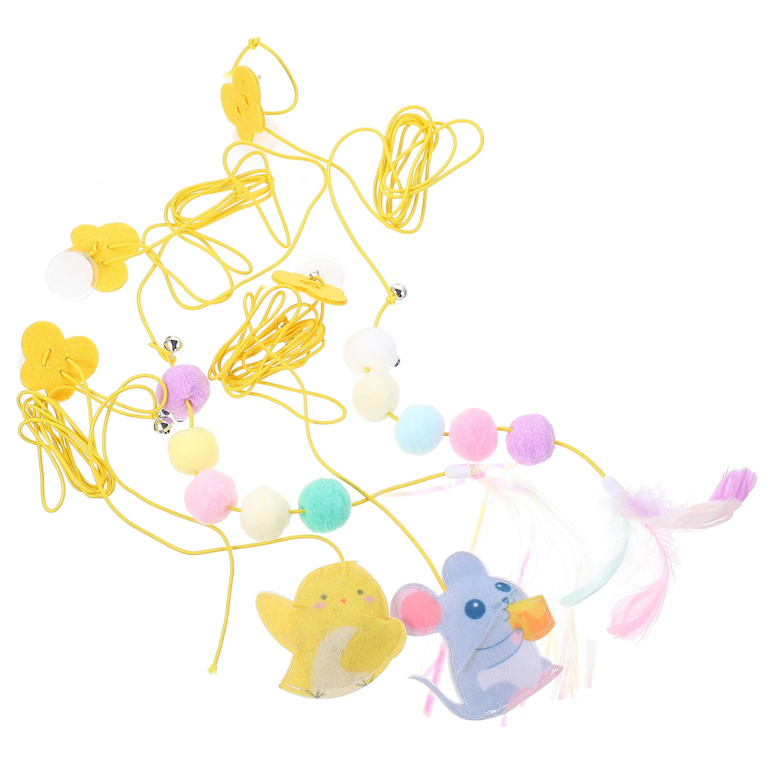 

4Pcs Toys Interactive Kitten Kitten Bouncing Rope Cat Chasing Toys Door Hanging Pet Teaser for Indoor Diversion Playing Home