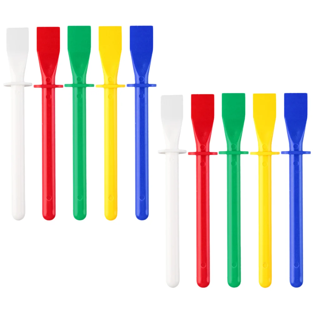 

10 Pcs DIY Glue Smear Plastic Spatula Smears Handheld Tool Craft Sticks Goods Applicator Spreader Material Tools