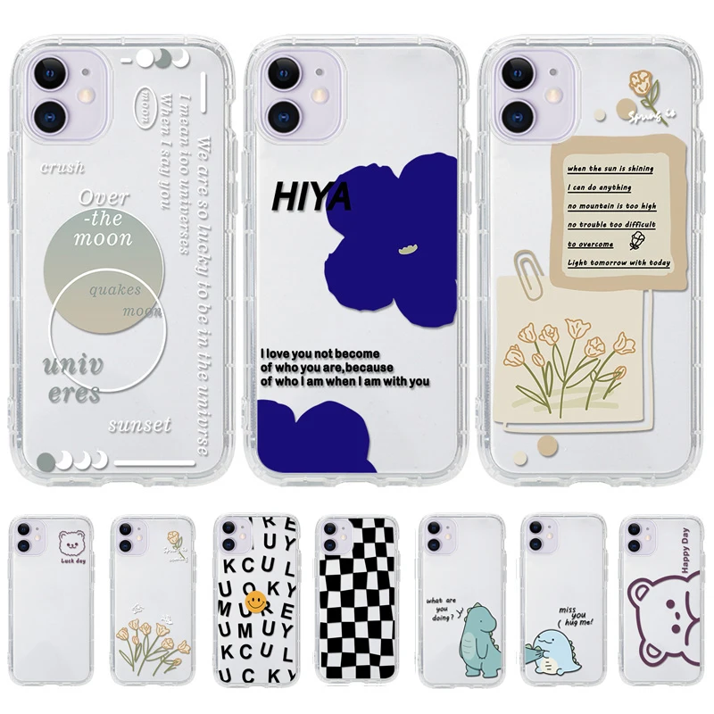 

Case For iPhone 11 Case Clear Fundas For iPhone 13 Pro Max XR 12 Mini 7 8 Plus 6 S XS Max SE 2020 Soft TPU Silicon Phone Covers