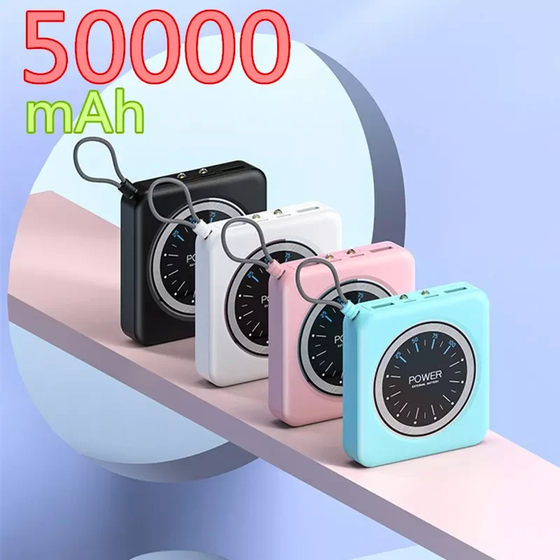 

NEW2023 Power Bank 50000mAh Dual USB Mobile Phone External Battery Fast Charging iPhone Portable Charger Mini Power Bank