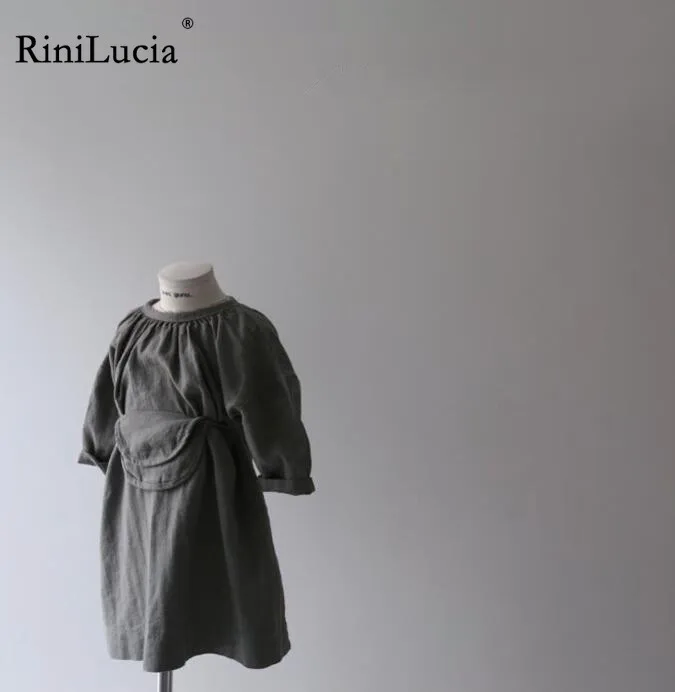 

RiniLucia Children Girls Fashion Dress Korean Autumn New Cotton Pleated Princess Dress Children Toddler Baby Kids Clothes