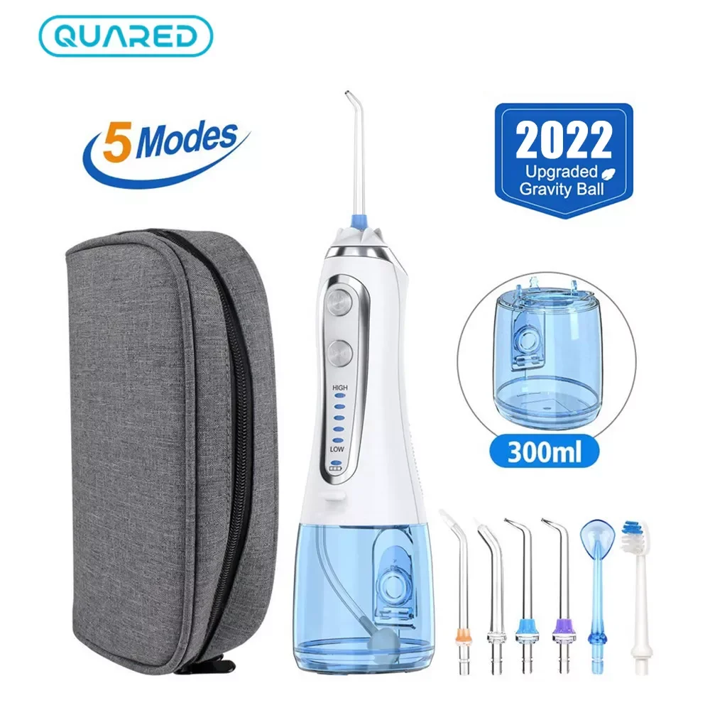 

5 Mode Irrigator USB Rechargeable Dental Floss Portable Dental Water Flosser Jet 300ml Irrigator Dental Teeth Cleaner+6 Jet