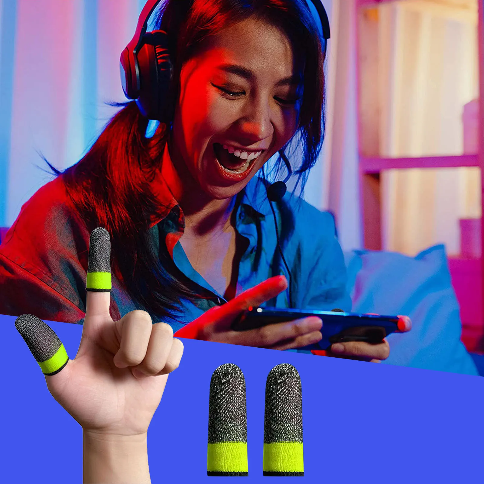 

1 пара, дышащий нескользящий чехол для сенсорного экрана