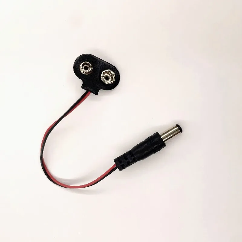 

1pcs 9V Battery Connector 9V Battery button power plug 35.5*2.1mm Snap Power Cable To DC Clip Male Line Adapter For