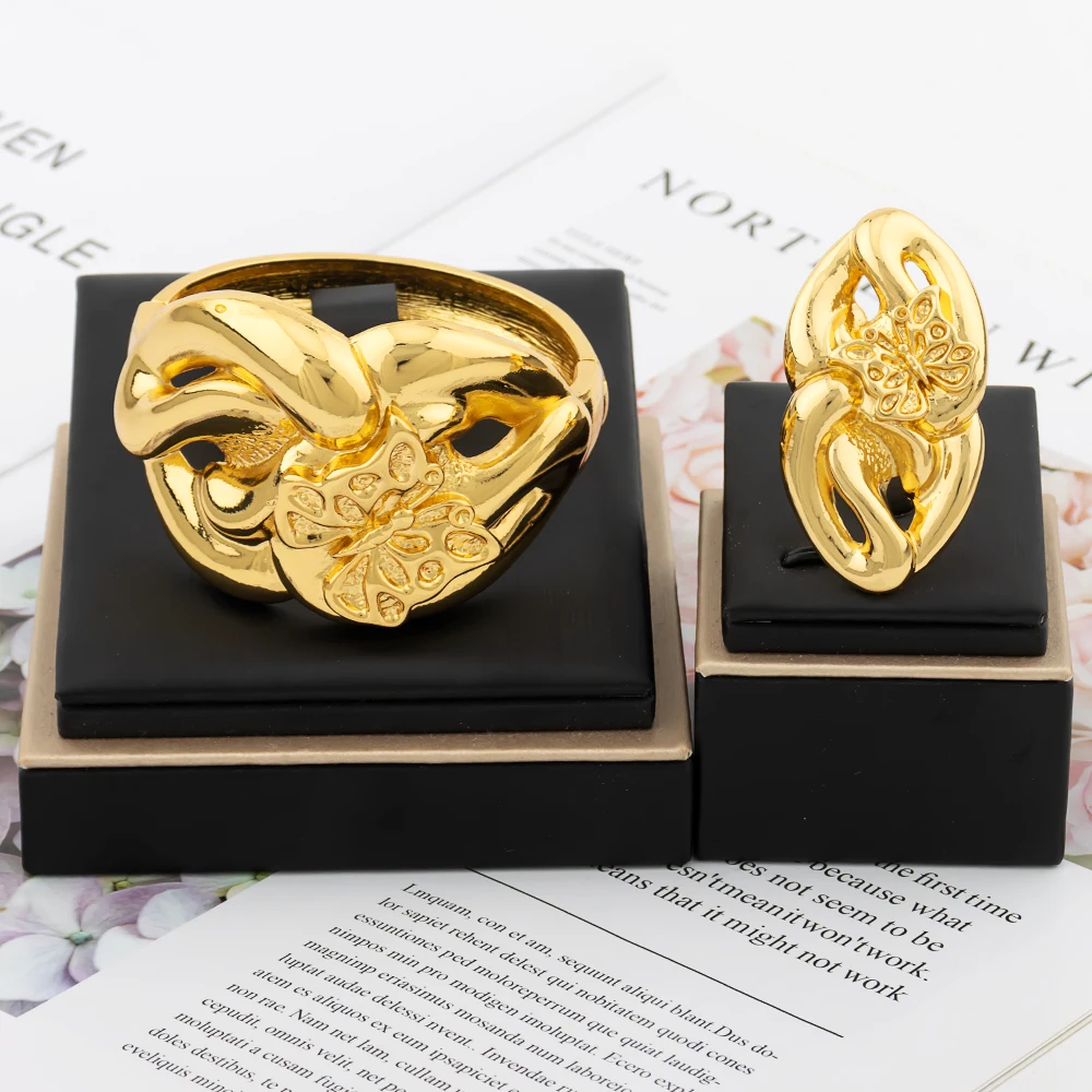 

Fashion Hand Dubai Bangle Luxury Bracelet Women Classic Set Gold Color Cuff Elegant Wedding Party Gift Exquisite Accessories