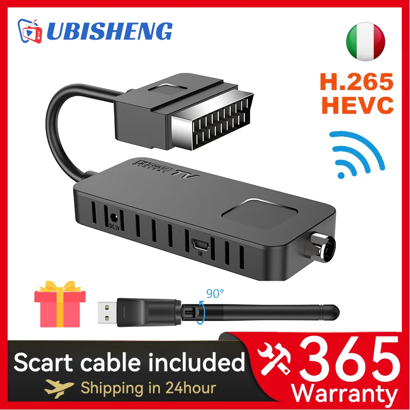 Декодер UBISHENG DVB-T2 H.265 U8MINI Scart HDMI TV Stick цифровой спутниковый тюнер USB - Цена: 22.99