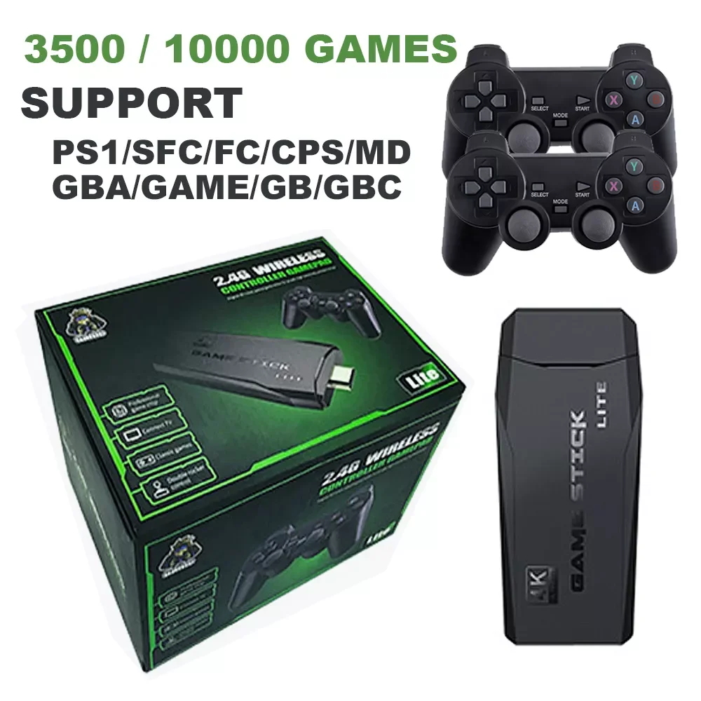 

Retro Video Game Stick 4k console 64G Portable10000 games wireless control Dropshipping classic wireless video game console
