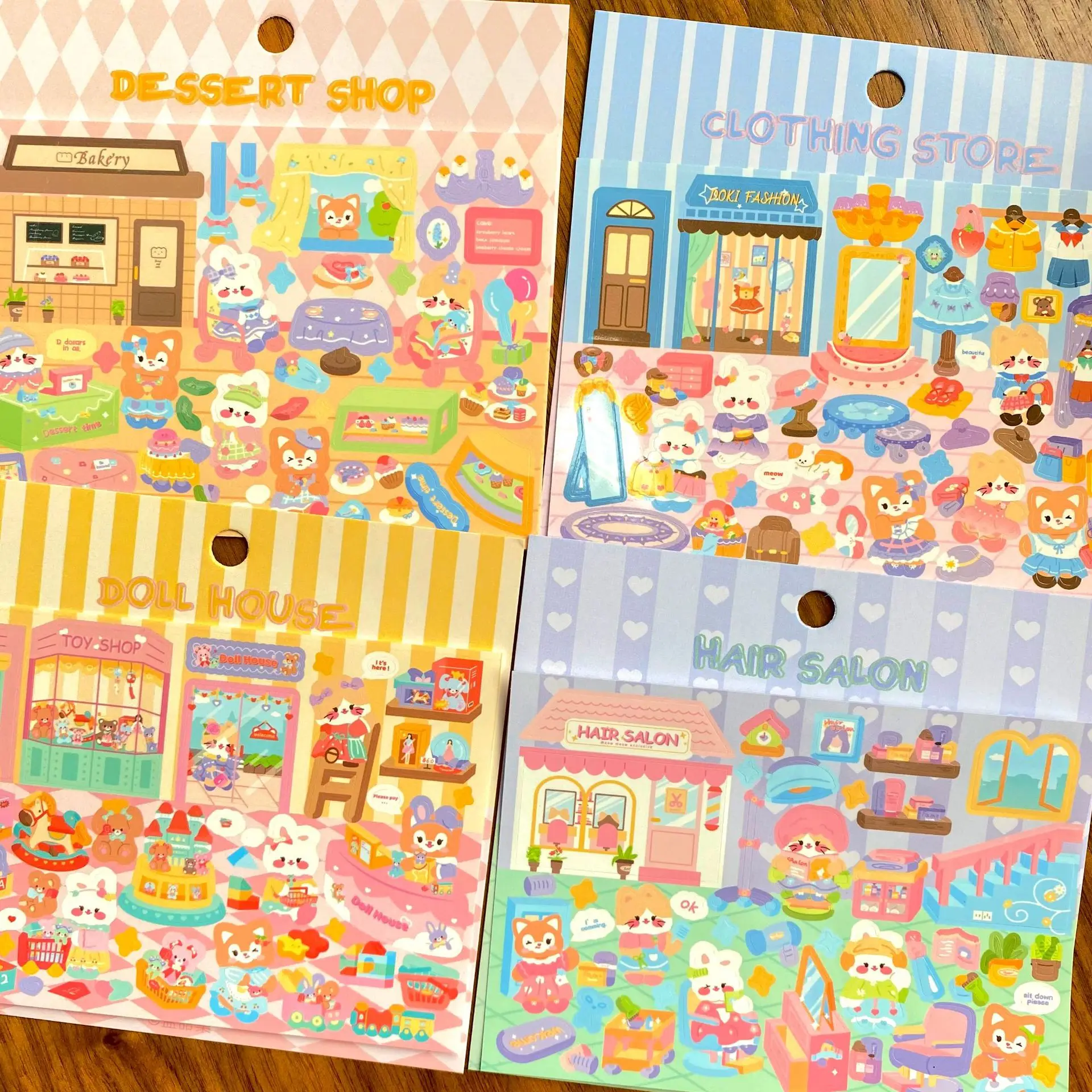 

Kawaii Cute Shop Landscaping Stickers Animal Ledger Stickers Decorative Handledger Collage Student Children Stationery