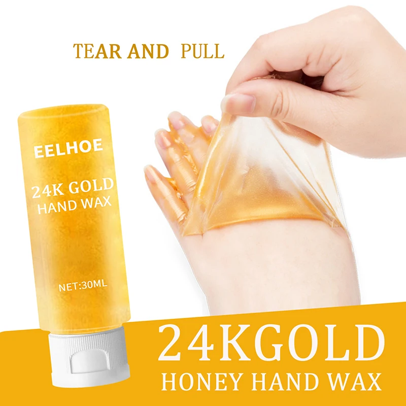 

24K Gold Honey Peel Off Hand Wax Whitening Moisturizing Fine Lines Hand Care Exfoliating Calluses Hand Wax 30g