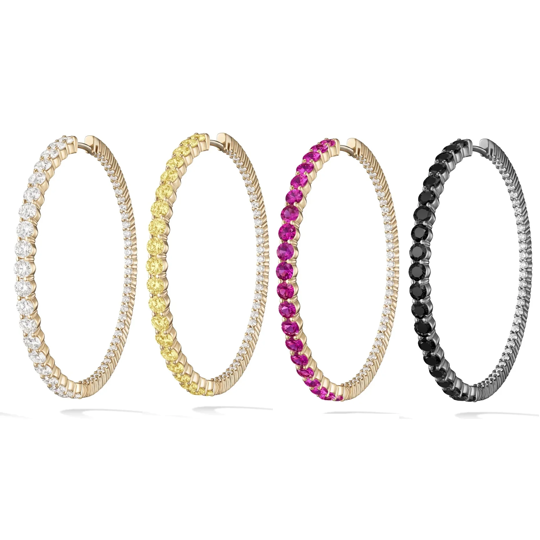 5 Color 20MM 40MM Two Sized Huggie Hoop Earring Yellow Red W