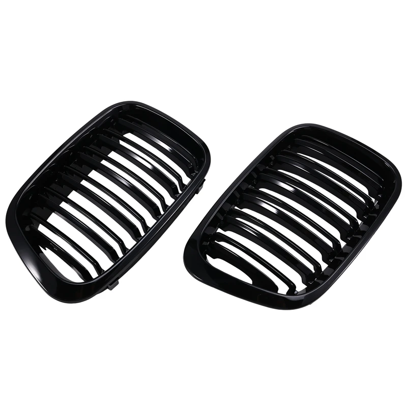 Car Front Kidney Grille Sport Racing Grills For BMW E46 4 Door 1998-2001 Bumper Hood Mesh Air Vent Radiator Cover