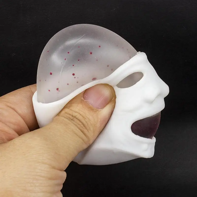 Сжимаемый череп Хэллоуин антистрессовые шарики с кровью и личинами