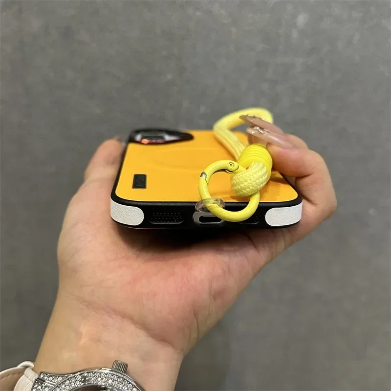 Роскошный матовый кожаный чехол Magsafe для iPhone 16 15 14 13 12 Pro Max беспроводное зарядное