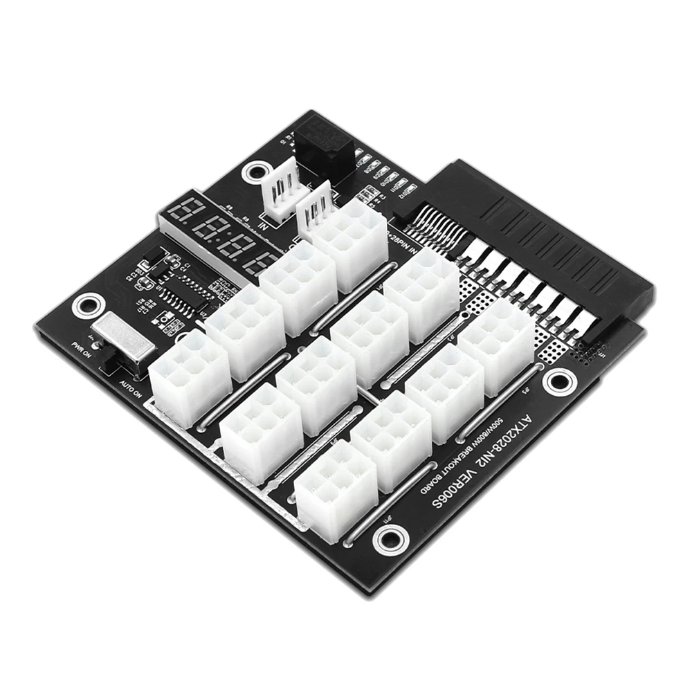 

Плата блока питания ATX 12X 6Pin, плата питания 12 а/1800 Вт со вспышкой, внешний источник питания и Майнинг ETH/BTC