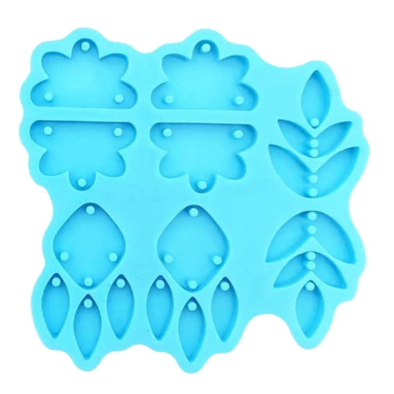 

E0BF 3 Styles Combined Earrings Silicone Mold Keychain Pendant Mold for DIY Craft