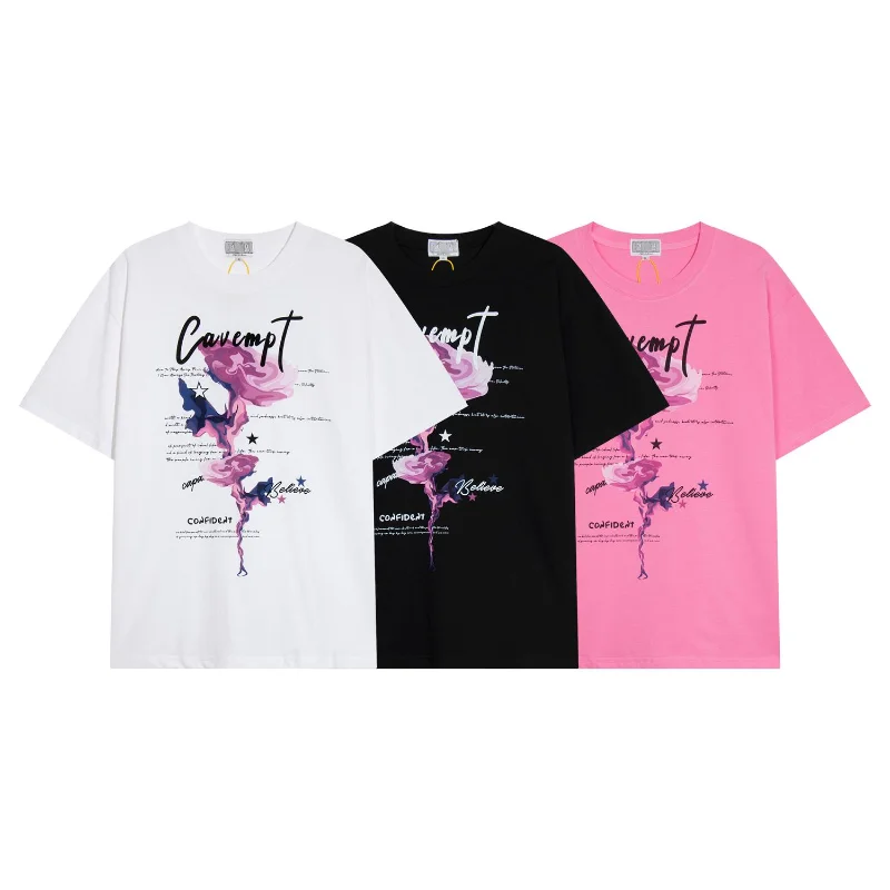 

Speckled Oil Painting and Flower Print Cavempt T Shirt Men Women Cavempt Top Tee Fashion Summer