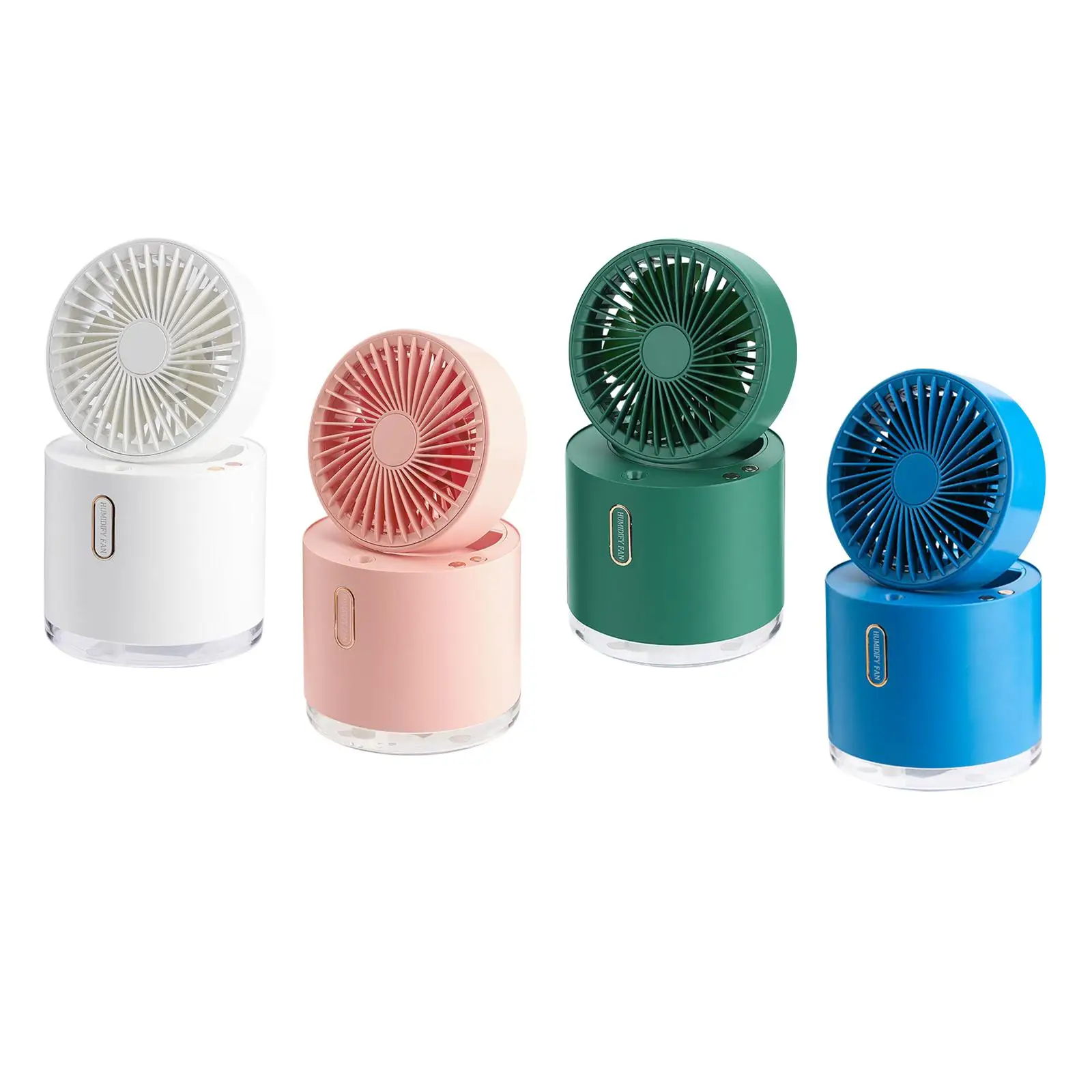 

Portable Mini Fan, Cooler, Table 3 Adjustable Speed Personal Fan, Mist Fan for Camping Intelligent Anti Dry Burning Low Noise