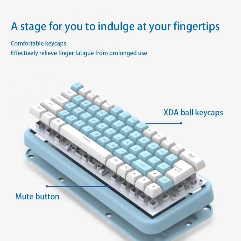 

Игровая Беспроводная механическая клавиатура RYRA, игровые перезаряжаемые клавиатуры с Bluetooth, 63key светильник ка, для ноутбука, настольного ко...