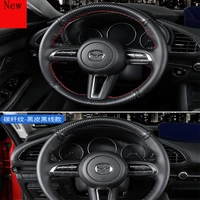 hand stitched leather suede carbon fibre car steering wheel cover for mazda 3 onxeira new cx 30 2020 interior accessories
