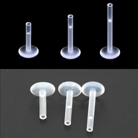 no thread 12 200pcs 1 2x6810mm soft acrylic base for tragus helix labret bar nose piercing ear jewelry accessories plug in rod