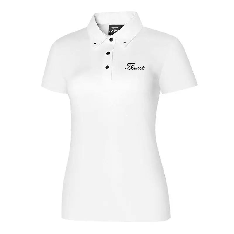 Golf Clothes for Women's Sports Slim Breathable Quick-drying Golf Polo Shirt Outdoor Sports Casual Short-sleeved T-shirt Top