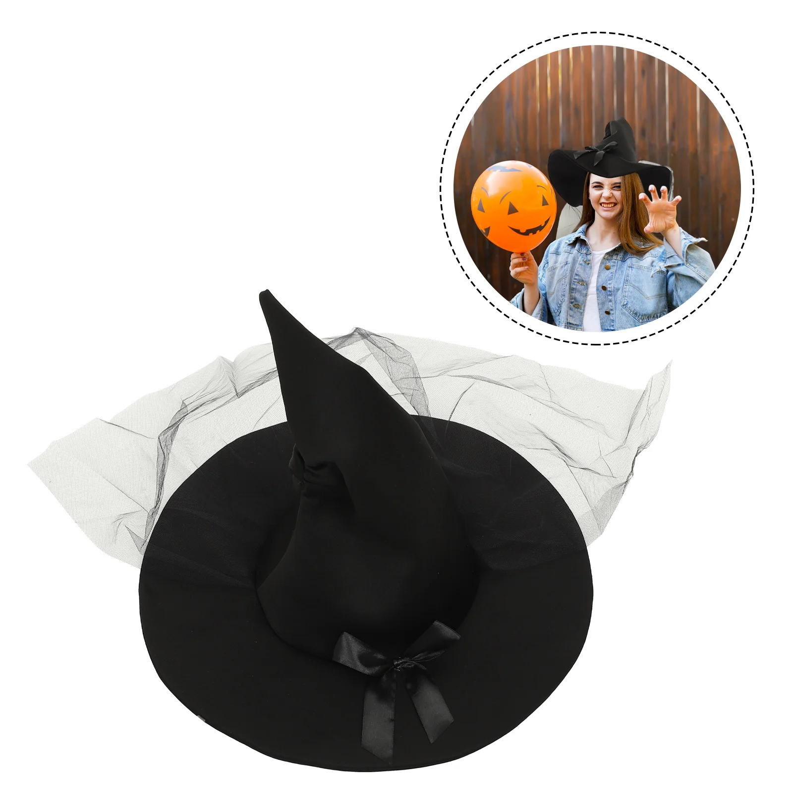 

Witch Hat Halloween Costume Party Accessories Women Cosplayhats Cap Ornament Wizard Headbands Decor Style Black Hair Design